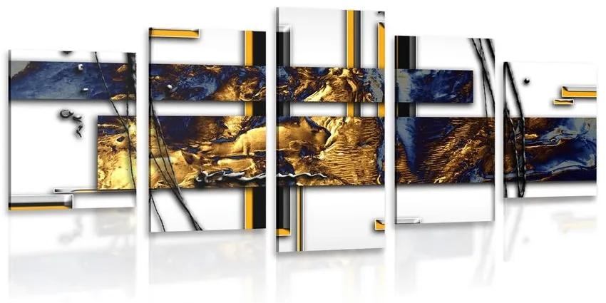 5-dielny obraz luxusná abstrakcia - 100x50