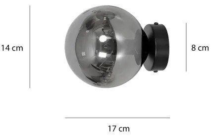 Nástenné svietidlo ROSSI 1xE14/10W/230V čierna/šedá