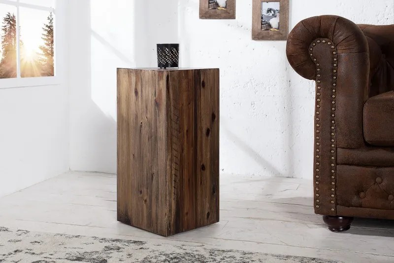Dizajnový stĺp Columna 50cm vintage hnedá agát