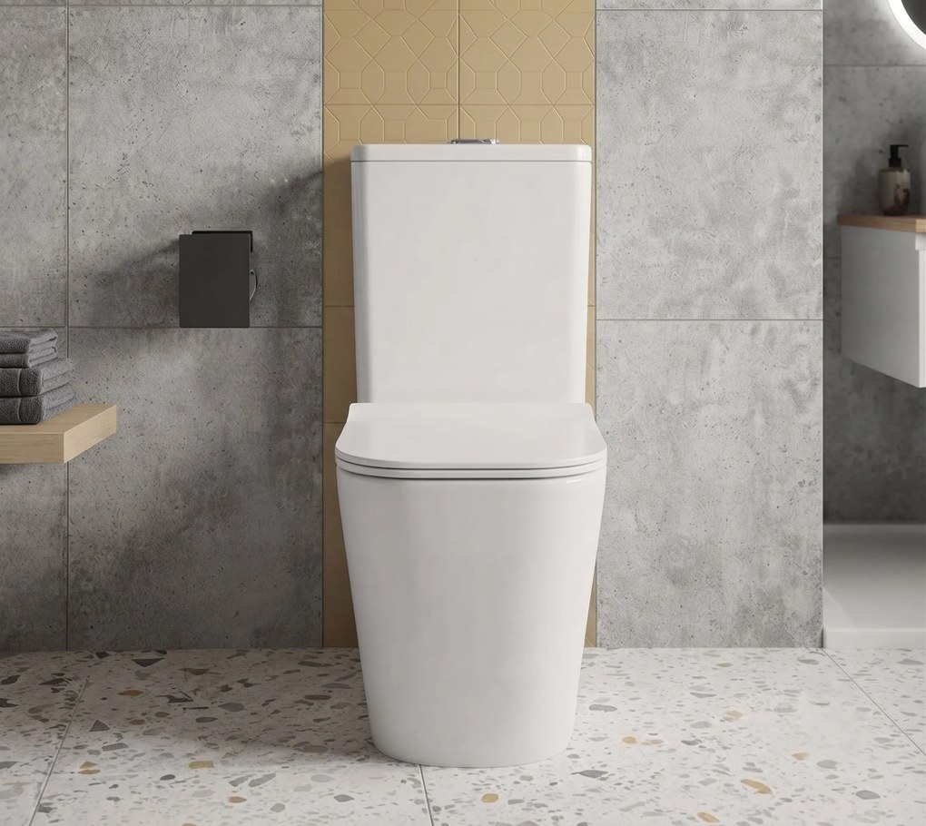Erga Jotta, WC kombi misa 640x365x820 mm, Rimless + toaletné sedadlo, biela lesklá, ERG-V03-JOTTA-RIM-WH