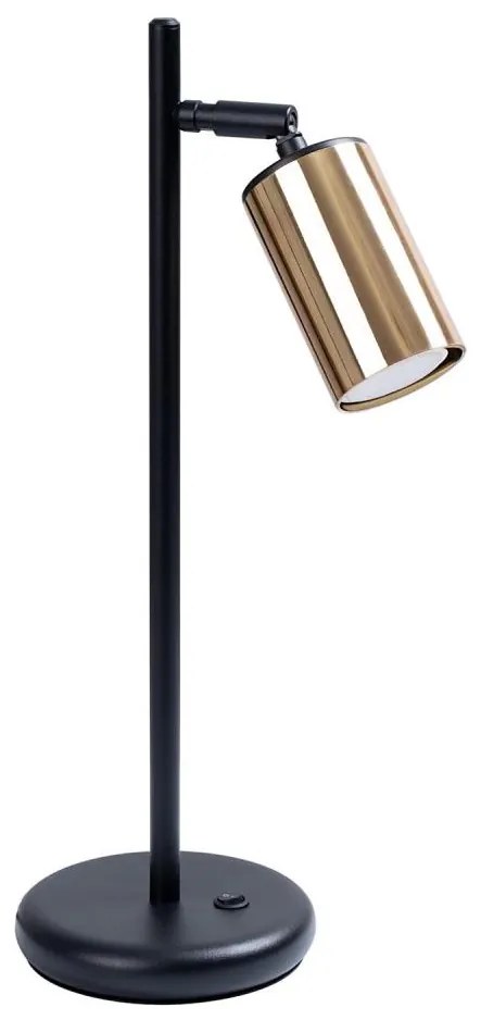 Sollux SL.1389 - Stolná lampa WINX 1xGU10/10W/230V čierna/zlatá