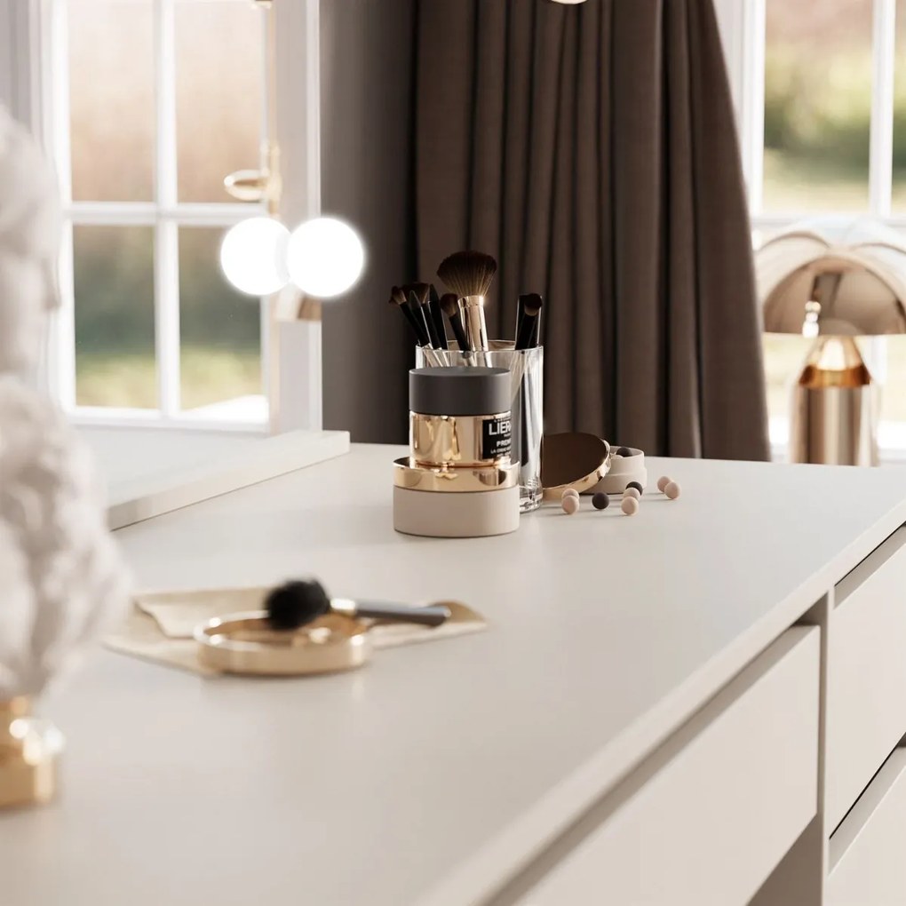 TOALETNÝ STOLÍK ORLANDO KAŠMÍR MATNÝ + ZRKADLO + LED