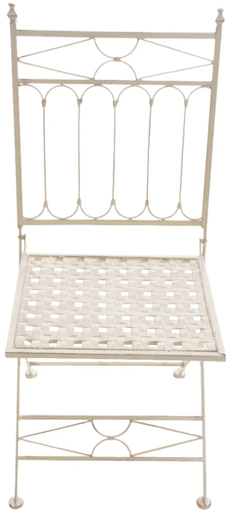 Kovová skladacia stolička Asina (SET 2 ks) - Krémová antik