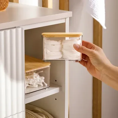 Kúpeľňová závesná skrinka biela matná 20 cm