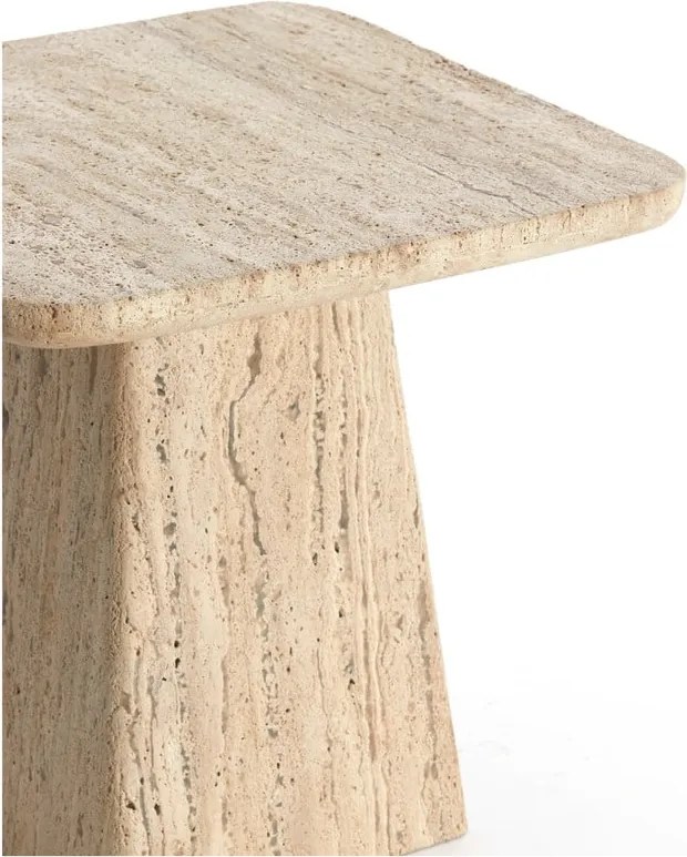 Odkladací stolík s doskou z kameňa 45x45 cm Kepami – Light &amp; Living