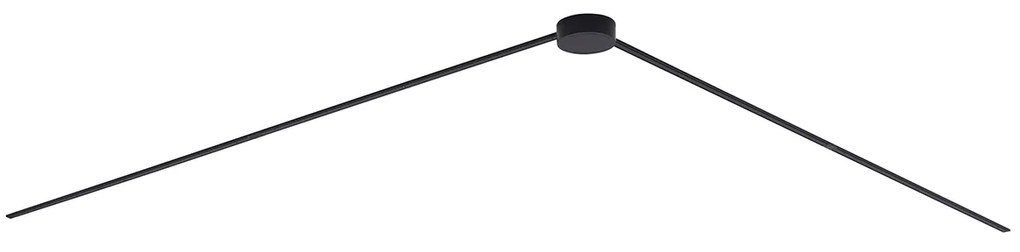 Moderný koľajnicový systém osvetlenia čierny 1-fázový 400 cm s okrúhlym zdrojom napájania - Magnetic