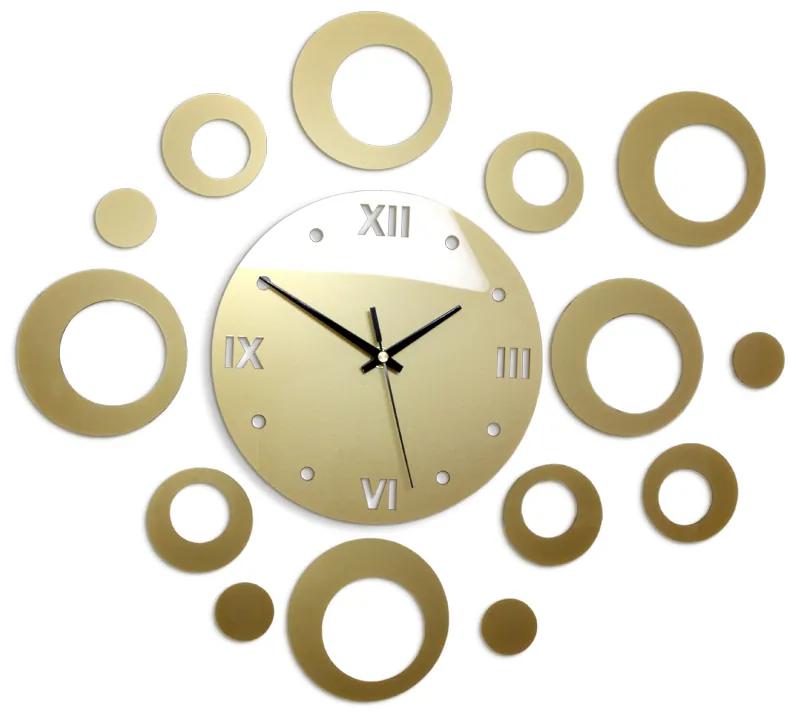 Moderné nástenné hodiny RINGS GOLD HMCNH008-gold