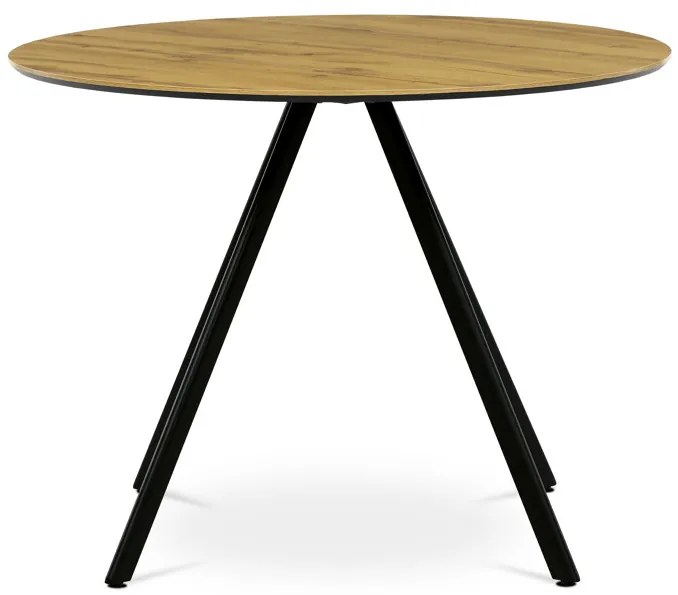 Autronic BONTEC Okrúhly jedálenský stôl 100x100cm, lamino, šedý dub, HT-R5010 GREY Farba: Hnedá