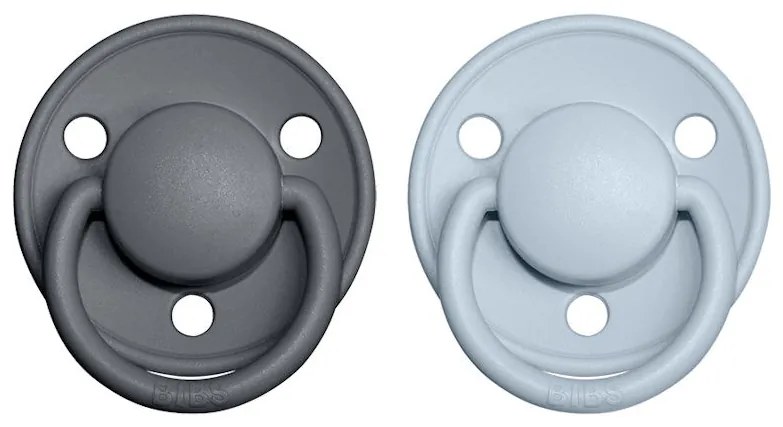 BIBS De Lux cumlíky, kaučuk 2ks - veľkosť 1 - Iron Baby blue