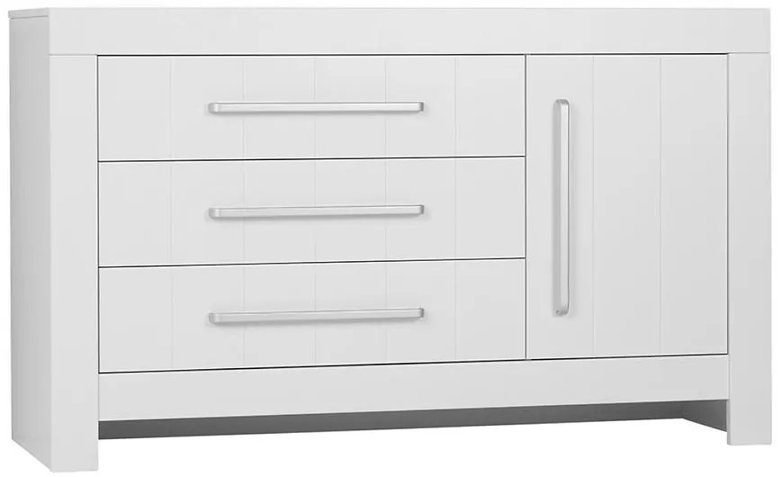 Komoda 3 zásuvková + 1 dvierka CALMO biela