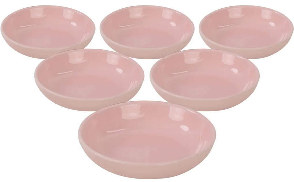 Súprava 6 keramických misiek Lunis 13 cm, svetloružová