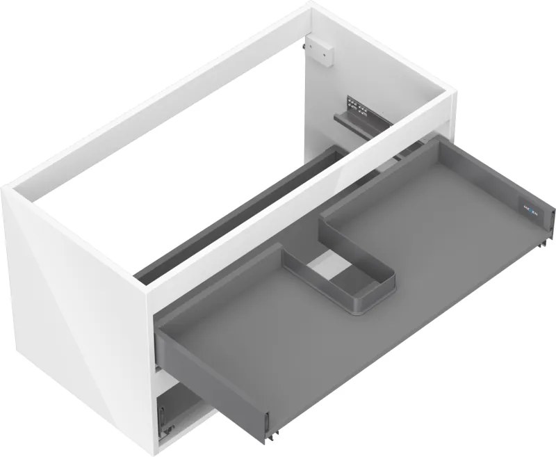Mexen Box-A, závesná skrinka 90 cm, 2 zásuvky, biela lesklá, 91AX0-0900-470-2-00