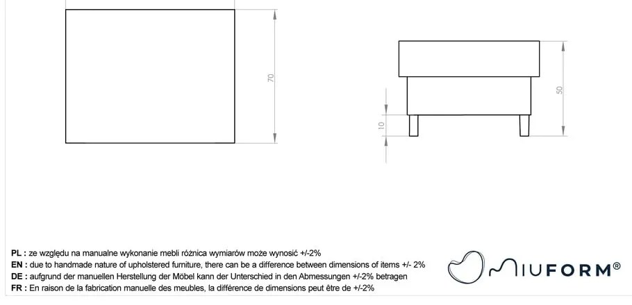 Tmavosivá podnožka Simon – Miuform