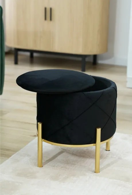 Úložná taburetka SAVANA čierna