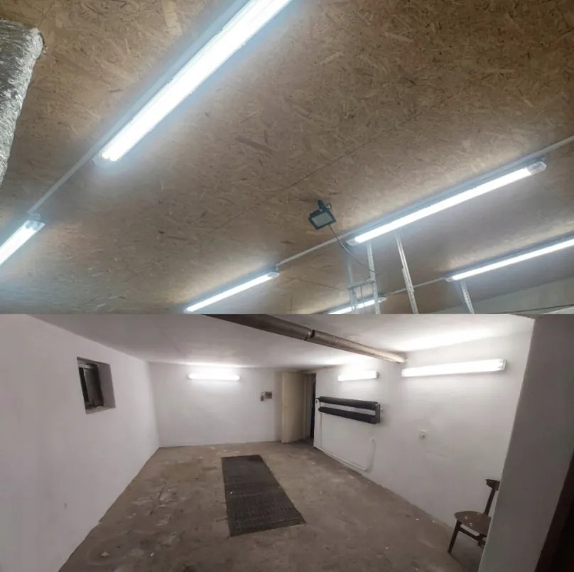 Sada LED svietidiel 120 cm, 36 W, 3600 lm, 6000 K, do garáže, s plechom