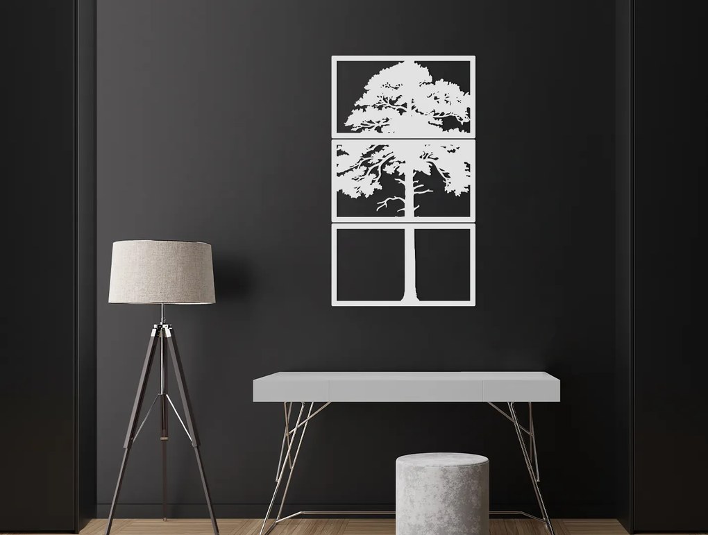 drevko Viacdielny obraz Strom na lúke Rozmer obrazu: 65 x 37 cm, Farba dekorácie: Čierna