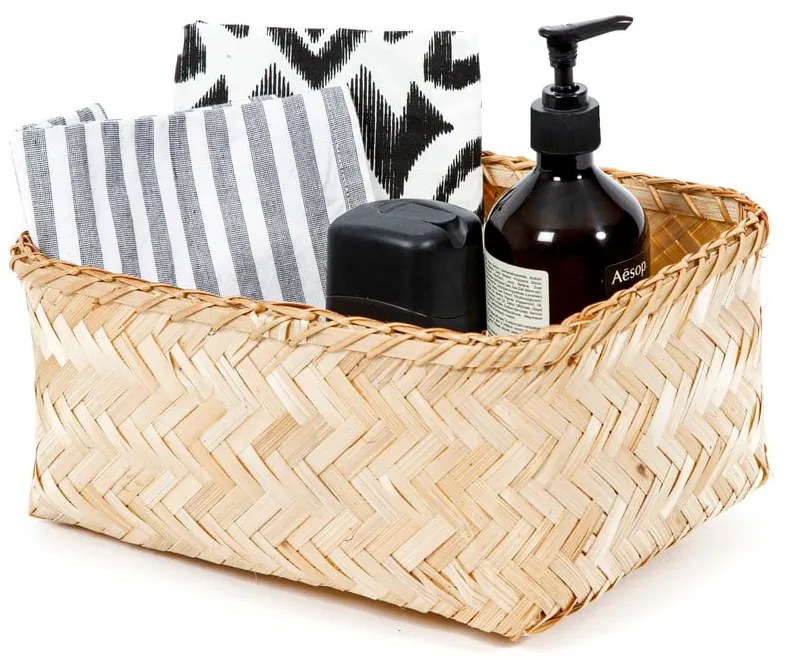 Súprava 3 úložných bambusových košíkov Compactor Natural Bamboo