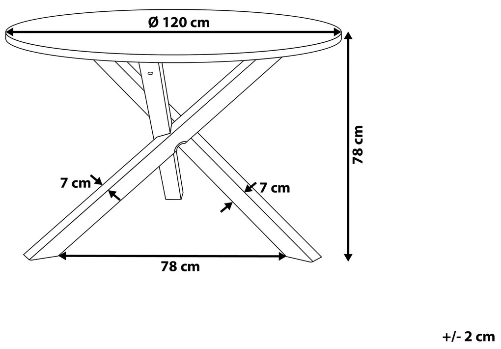 Okrúhly jedálenský stôl  ⌀ 120 cm svetlé drevo/biela JACKSONVILLE Beliani
