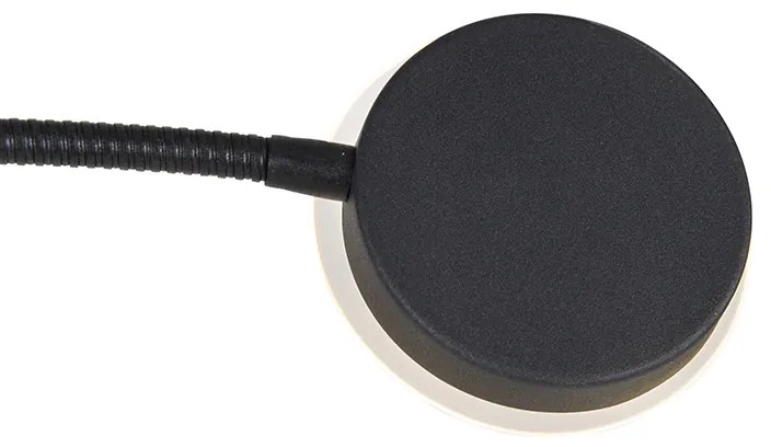 Moderná stojaca lampa čierna vrátane LED stmievateľná s čítacím ramenom - Strela