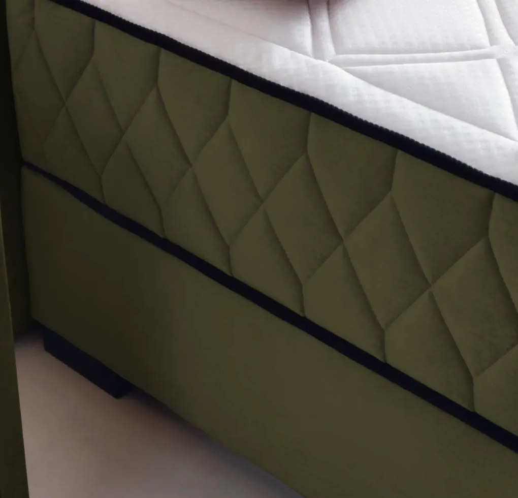 Posteľ Reve 160x200 cm, machovo zelená látka