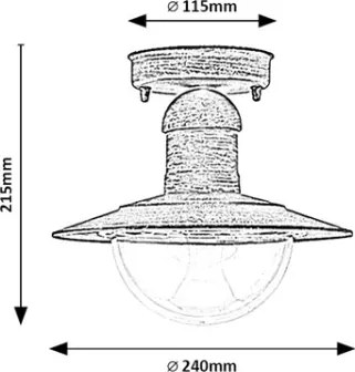 Brilagi - Vonkajšie stropné svietidlo MOLDE 1xE27/60W IP44 bronzová/patina