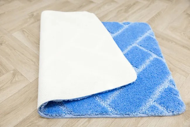 Kúpeľňový koberček Lotus modrý, tehla