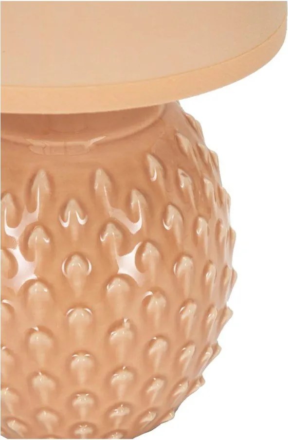 Broskyňová keramická stolová lampa s textilným tienidlom (výška 27 cm) Pontus – Mauro Ferretti