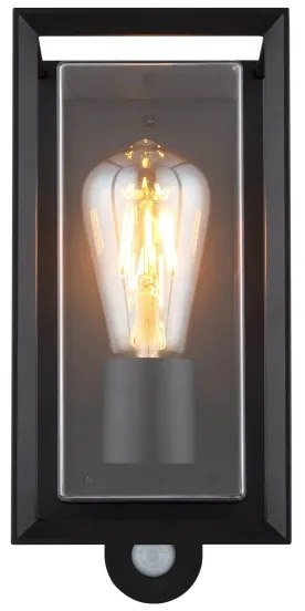 Globo 31982SS -Vonkajšia nást. sviet. so senzorom LOGANA 1xE27/60W/230V IP44 čierna