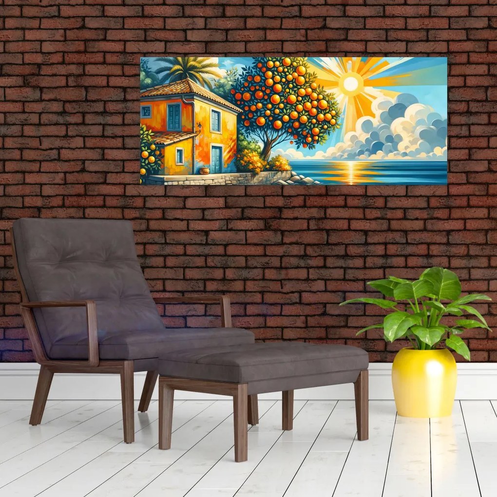 Obraz - Dom s pomarančmi I. (120x50 cm)
