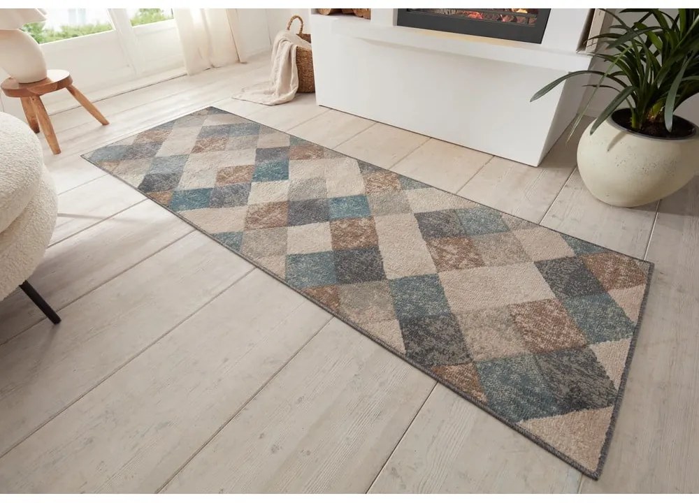 Modrý/béžový behúň 80x200 cm Terrain – Hanse Home