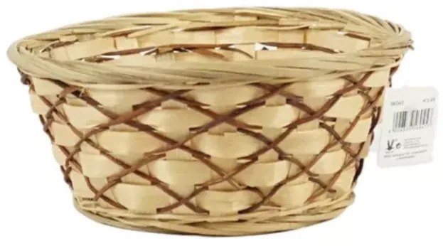 Dekoračný košík MANDO z bambusu ø 19 cm, farebný