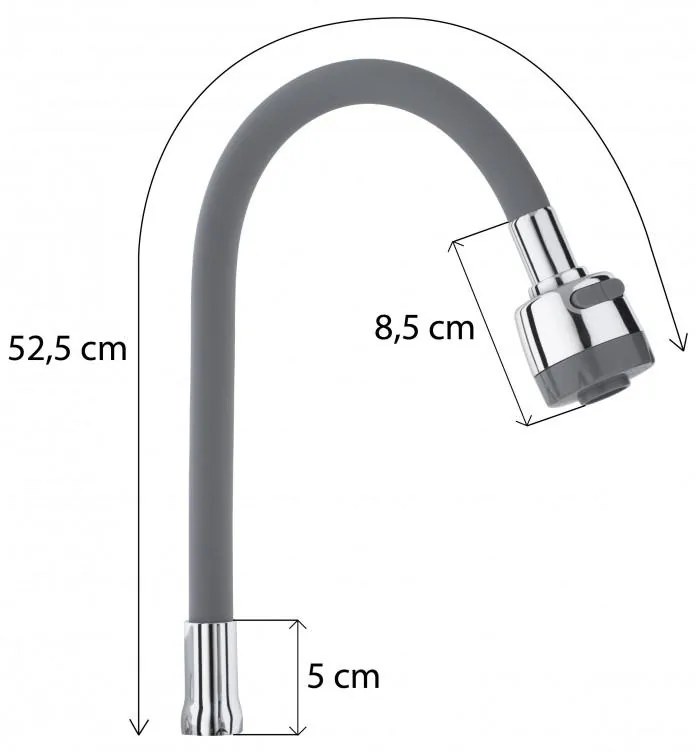 Erga Diosa, elastické rameno, šedá-chrómová, ERG-YKA-BZ.TUD-1-G-GRY