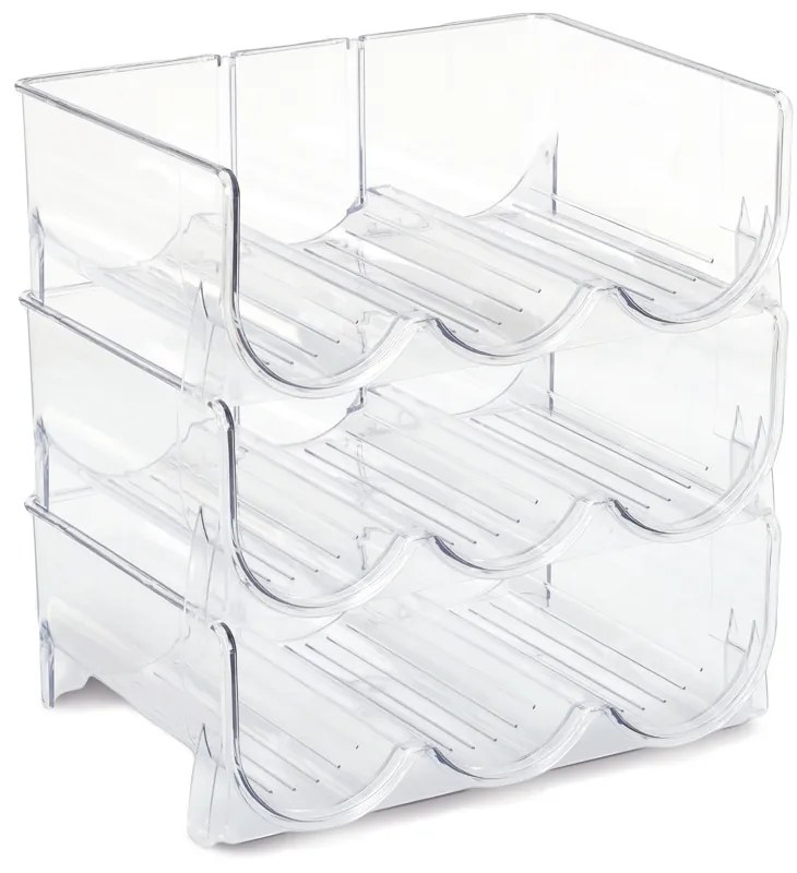 Zeller Present Stojan na 3 fľaše, stohovateľný, transparentný COMPACTA