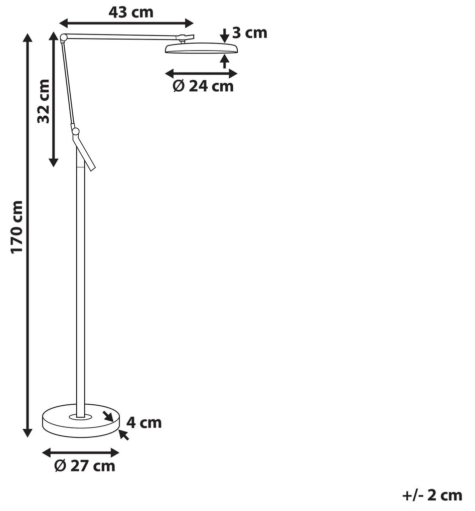 Stojaca LED lampa 170 cm tmavosivá CARINA Beliani