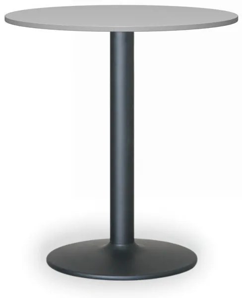 Konferenčný stolík FILIP II, priemer 80 cm, čierna podnož, sivá