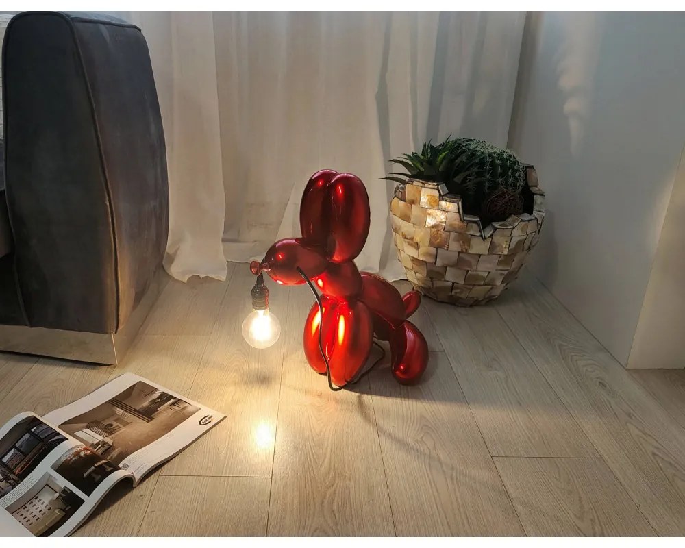 Dizajn dekor lampa BALLOON DOG red