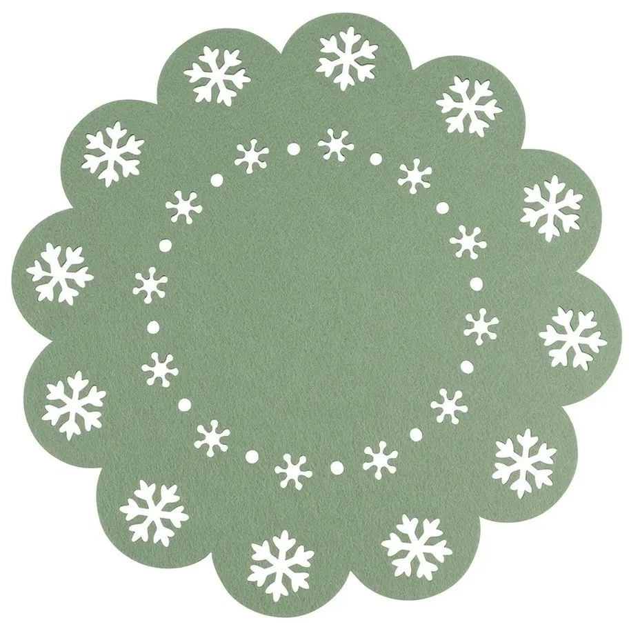 Altom Prestieranie Snowflake zelená, pr. 38 cm, sada 4 ks