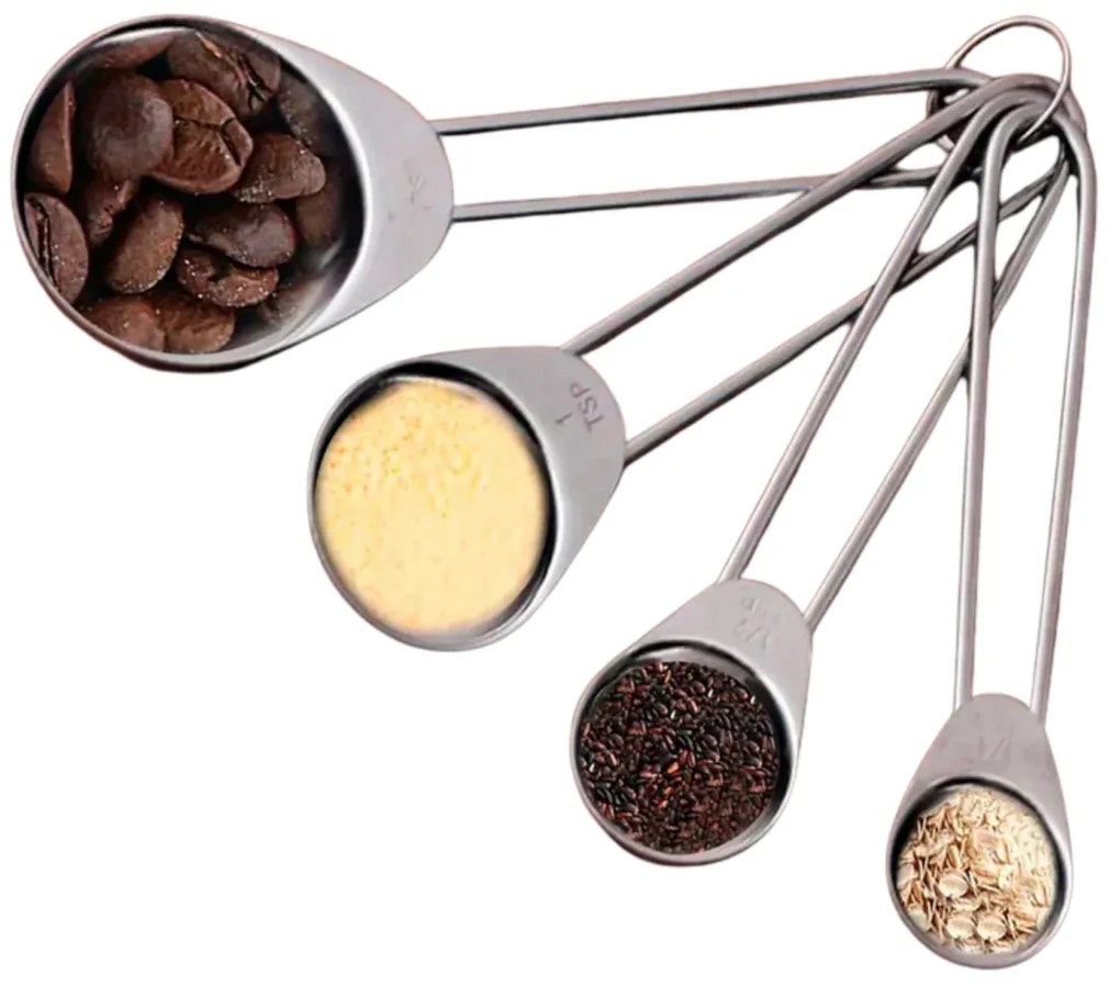 Orion Kuchynské odmerky do dóz, sada 4Ks kovové, od 1,25ml po 15ml