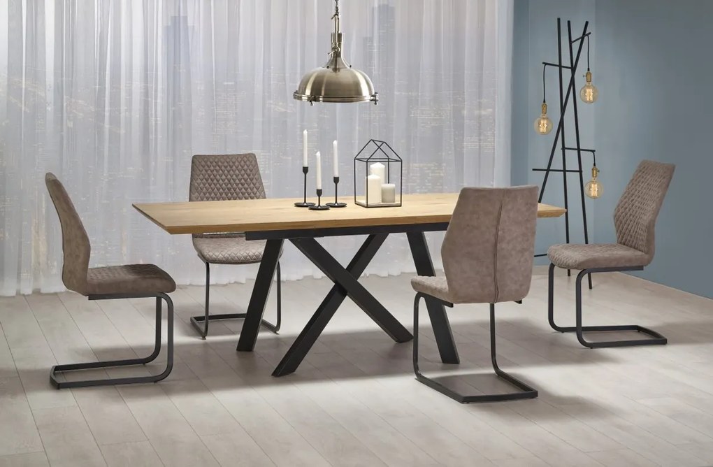 Rozkládací jídelní stůl Capital 160/200 cm zlatý dub/černý