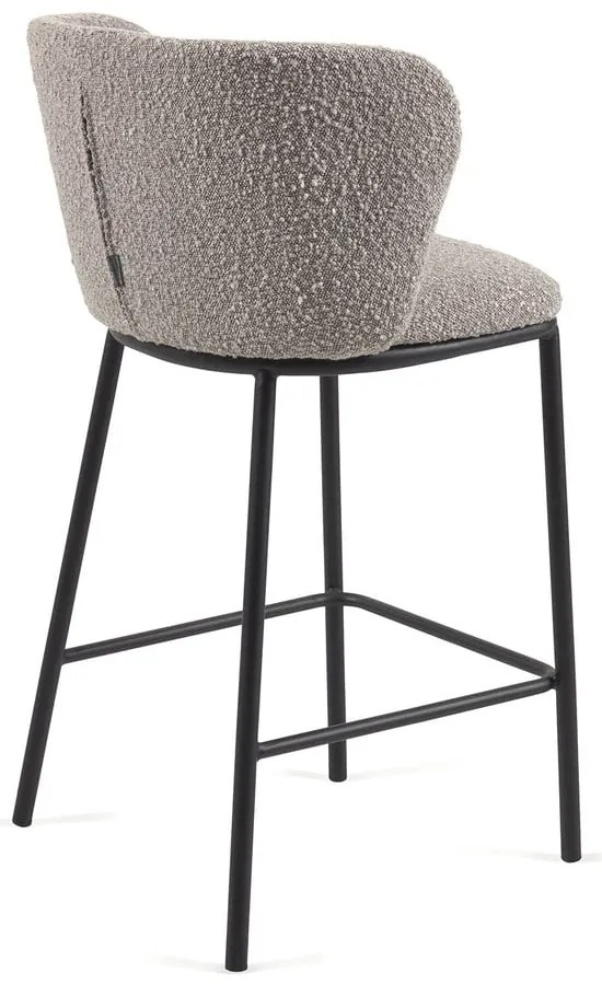 Svetlosivá barová stolička (výška sedadla 65 cm) Ciselia – Kave Home