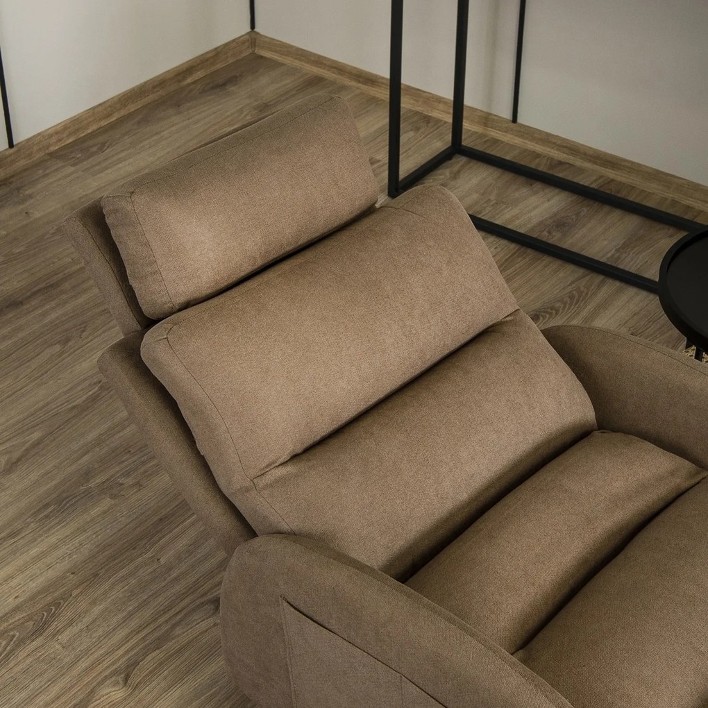 Polohovacie kreslo Henry s podnožkou hnedé