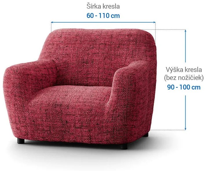 Bielastické poťahy VITTORIA bordó kreslo (š. 60 - 110 cm)