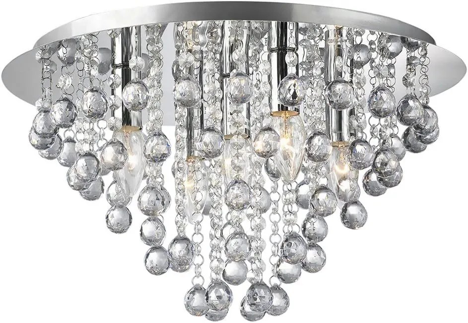 Toolight Toolight, Krištáľová stropná lampa APP514-5C 5xE14, chrómová, OSW-00071