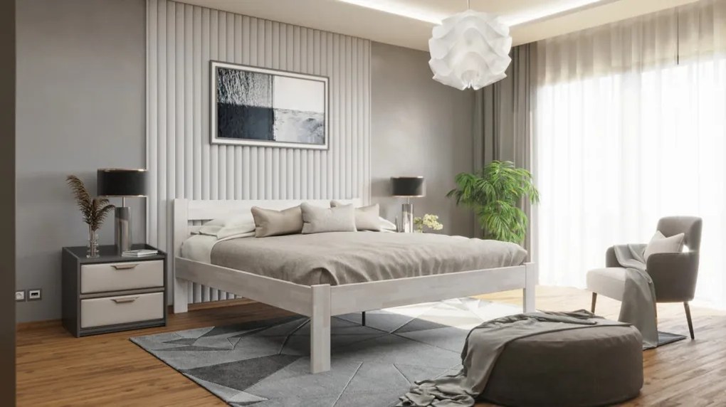 Predĺžená posteľ Mystic 160x210 cm, bielený buk