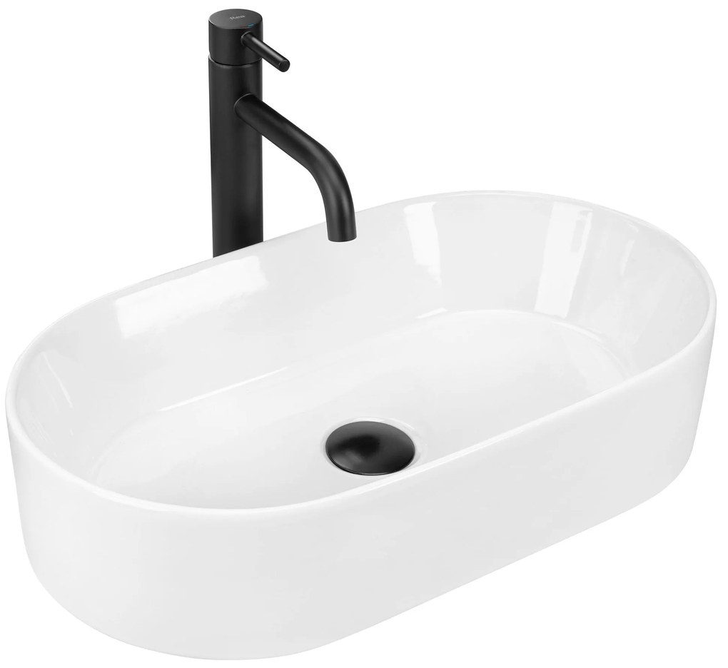 Rea Layla, umývadlo na dosku 530x300x115 mm, biela lesklá, REA-U9108