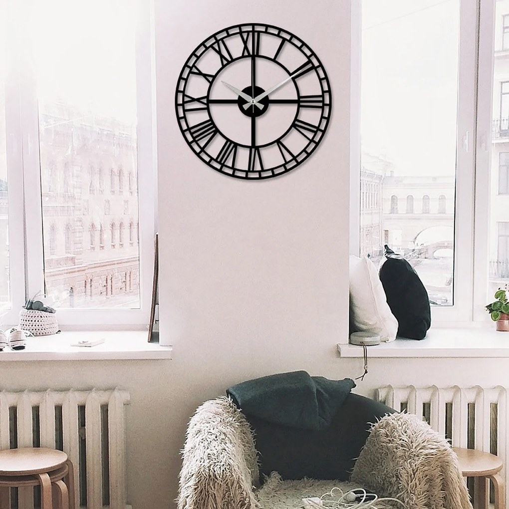 Nástenné kovové hodiny Enzoclock S002 čierne