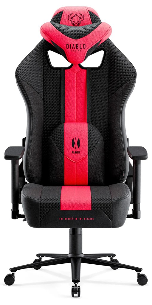 Látkové herné kreslo Diablo X-Player 2.0 Normal Size, karmínovo-antracitové