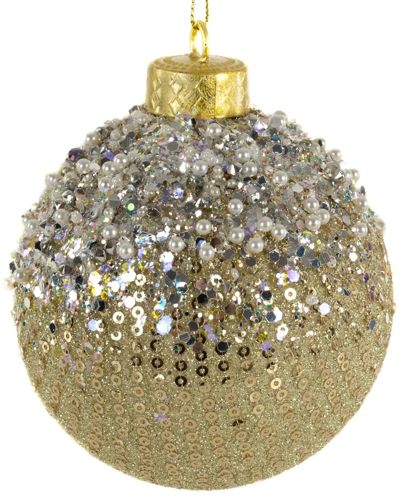 VIANOČNÁ BANKA NA STROMČEK SADA 4 KS (FI) 8 CM VZOROVANÁ