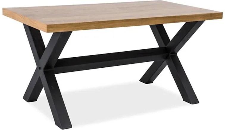 Čierny konferenčný stolík s dubovou doskou XAVIERO B 110x60