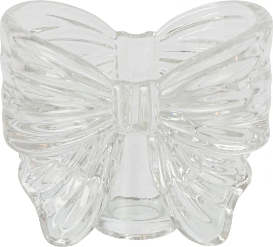 Transparentný sklenený svietnik v tvare mašle Bow - 10 * 6 * 8 cm / 2cm